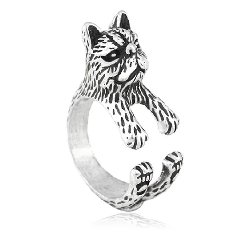 Retro Boho Animal Anel Cat Ring Men Punk Brass Knuckle Anillos Couple Rings For Women Girls Jewelry Pet Lover Gift Bijoux Femme