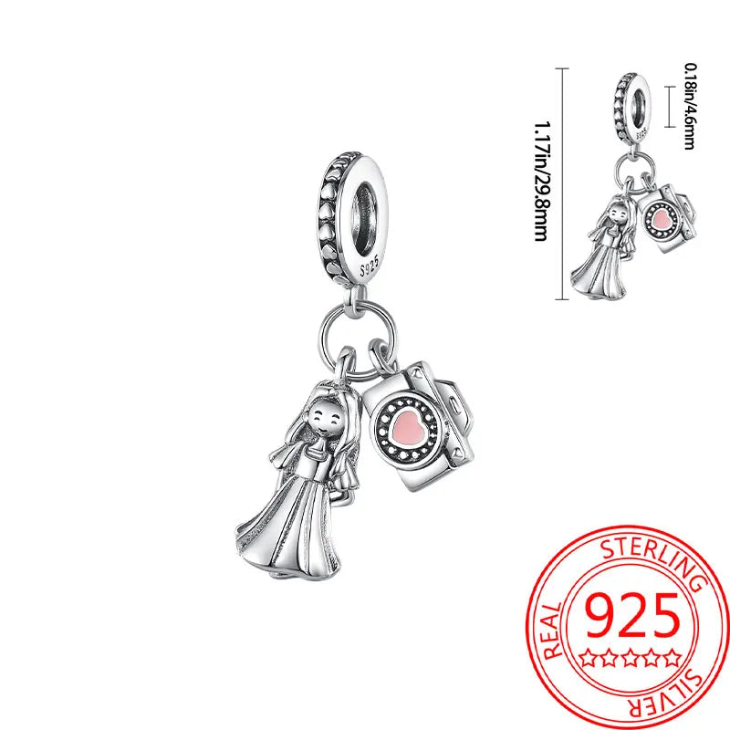 925 Sterling Silver Paris Tower Aircraft Travel Charm Pendant Beads Fit Charm Original Bracelet for Women Jewelry Making