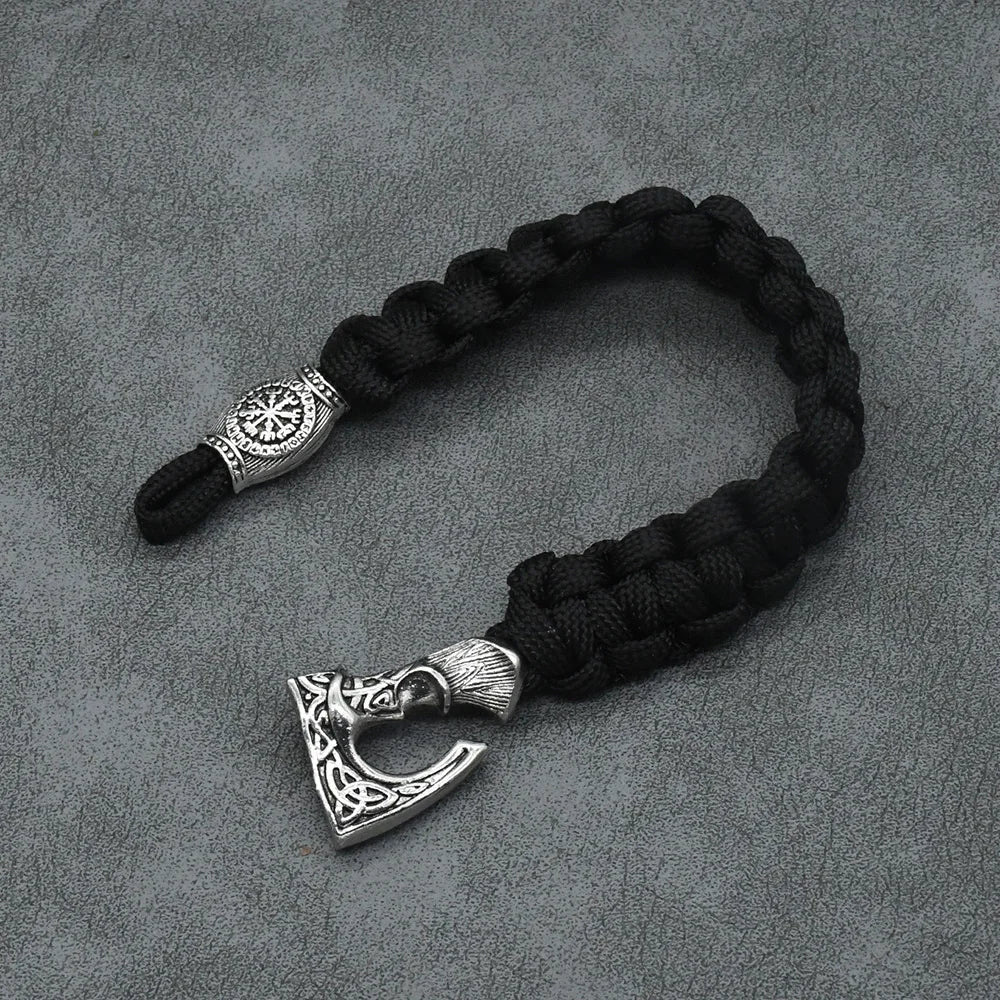 Bracelets de perles de la Trinité avec runes vikings nordiques pour hommes, marteau Mjolnir, paracorde, hache slave Perun, bracelet amulette, bijoux faits à la main pour hommes