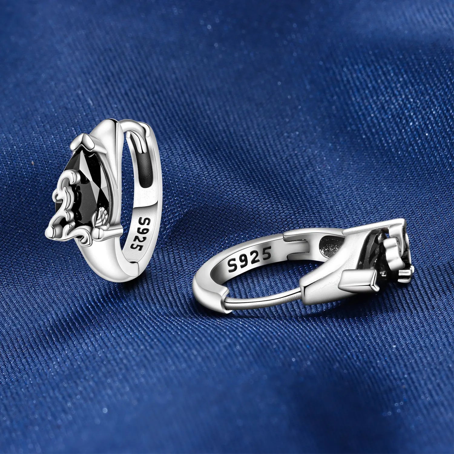PANPOKI 925 Sterling Silver Vintage Carved Water Droplet Earrings Silver Hoop Earrings For Women Jewelry Original Party Gifts