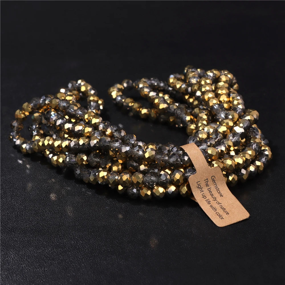 4x6MM/5X8MM Rondelle Crystal Glass Beads AB Color Faceted Loose Spacer Bead For Jewelry Making Clothing Handmade DIY 1 Strand