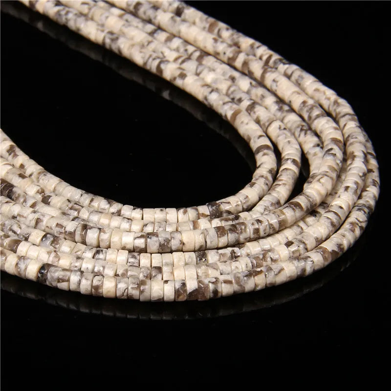 New Fashion Flat Disc Round Stone Bead 4x2MM Quartzs Imperial Agat Jaspers Loose Spacer Heishi Beads Jewelry Diy Accessories