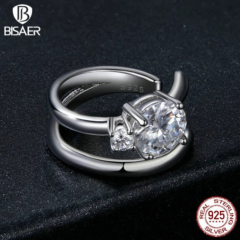 BISAER Pearl Moissanite Bowknot Ear Clips 925 Sterling Silver VVS1 Clarity Lab Created Diamond For Women Wedding Jewelry Gift