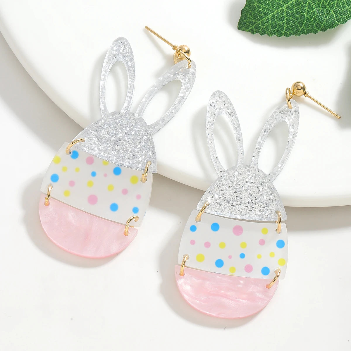 2025 Cartoon Easter Egg Rabbit Drop Earrings Cute Acrylic Purple Animal Jewelry Gift For Girls Festival Decoration Accessories