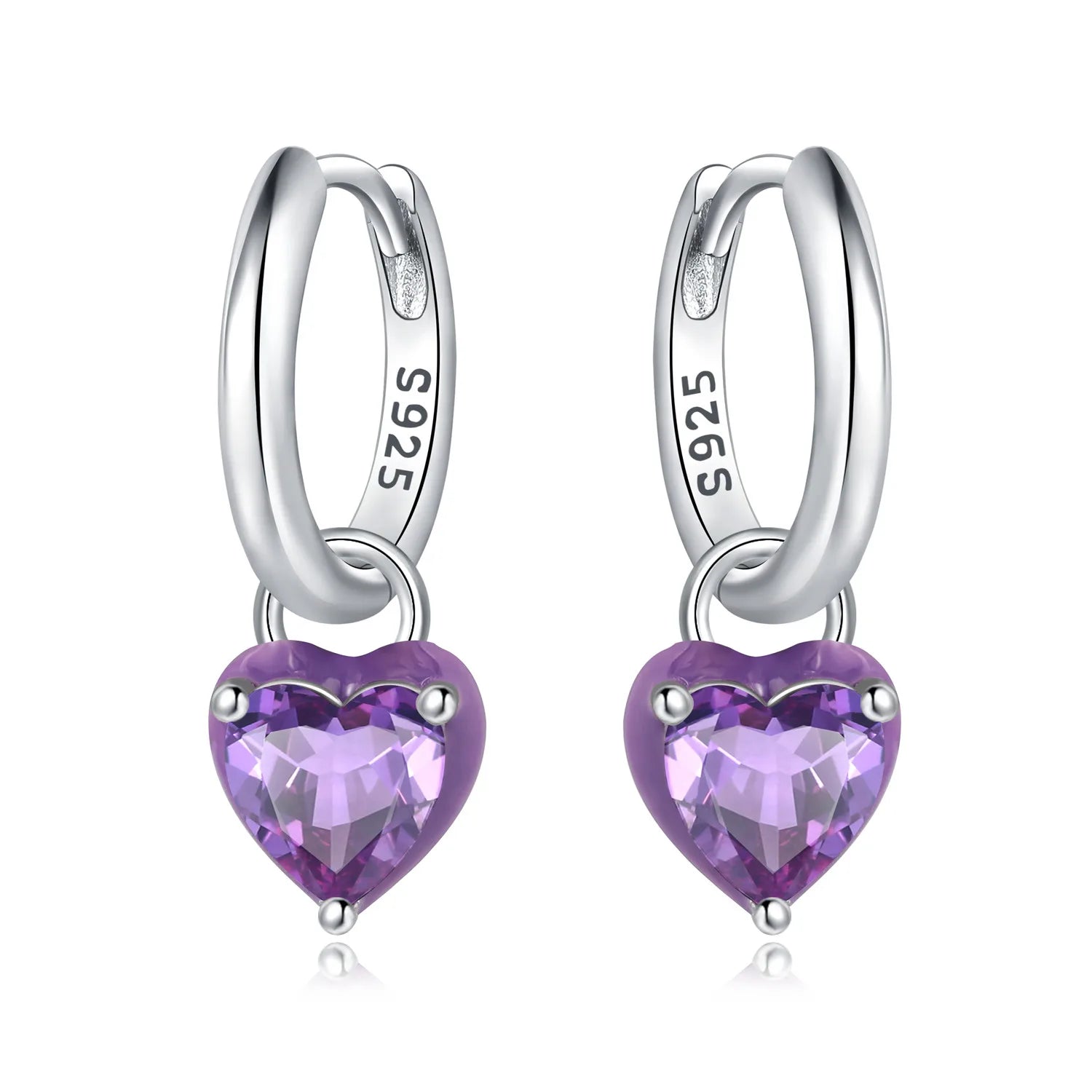 PANPOKI 925 Sterling Silver Purple Zircon Candy Earrings Original Jewelry Drop Earrings Jewelry Party Anniversary Gifts