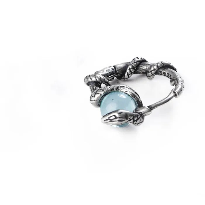 MKENDN 925 Sterling Silber Kristall Magnetische Ohrstecker für Herren Punk Blauer Topas Magnet Ohrringe Schmuck ohne Piercing