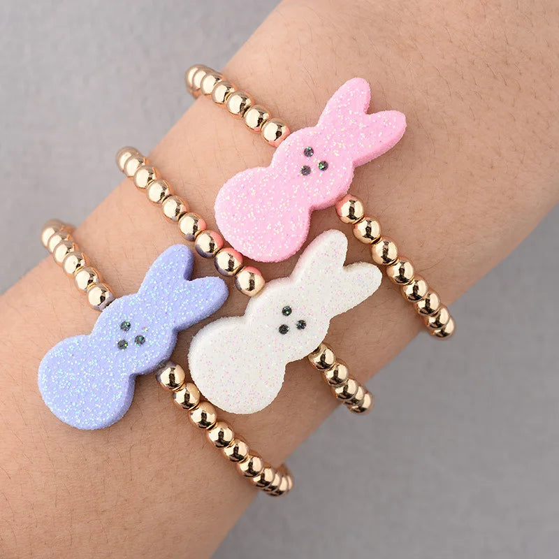 Peep Bunny Beaded Bracelet Easter Bracelet - Bunny BRA100066