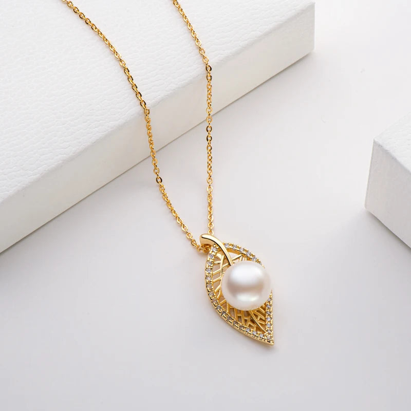 OXTAO Luxury 14K Gold Filled Necklace Natural Freshwater Pearl Necklace For Women Trendy Retro Style Clavicle Chain Jewelry Gift