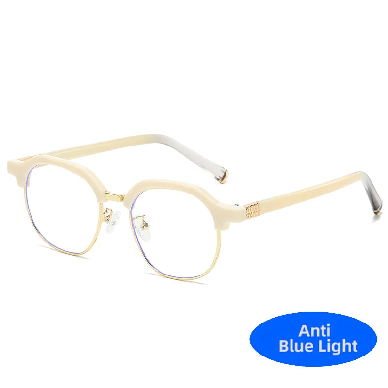 Fashion Anti Blue Light Sun Glasses Men Women Computer Anti Radiation Glasses Outdoor Shades Eyeglasses Round Punk Frame Eyewear