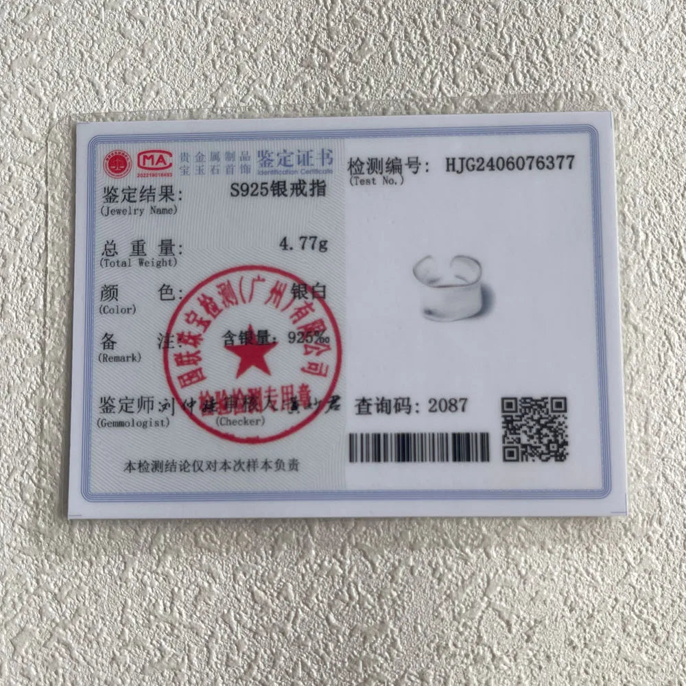 BF CLUB 925 Sterling Silver Ring For Women Jewelry Wide Simple Open Vintage Handmade Ring Allergy For Party Birthday Gift