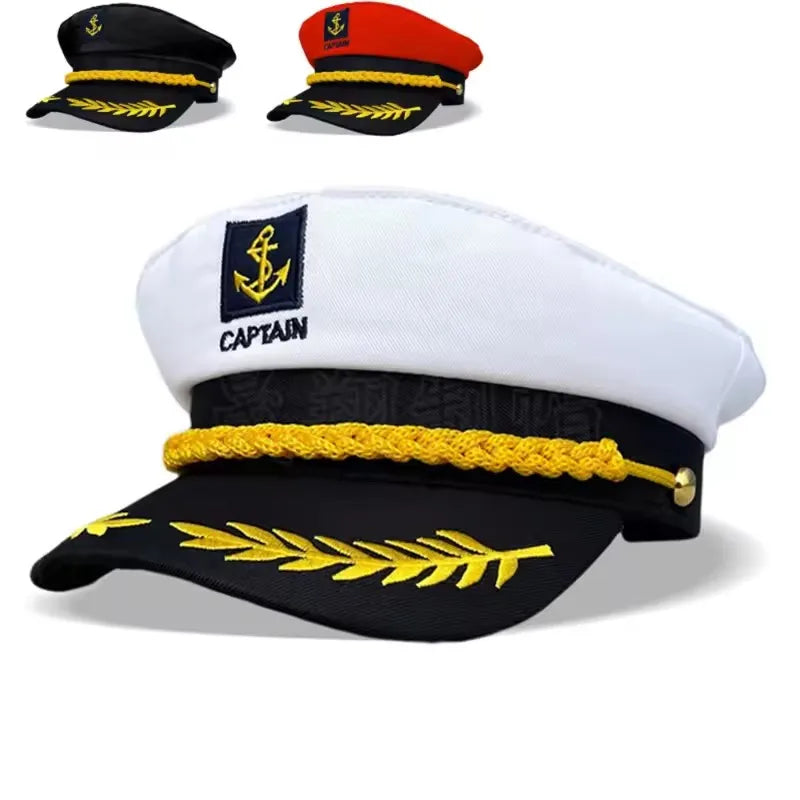 Adult Adjustable Sailor Captain Hat Unisex Yacht Party Accessory for Men And Women Stylish Dressing Event Makeup Ball Hat