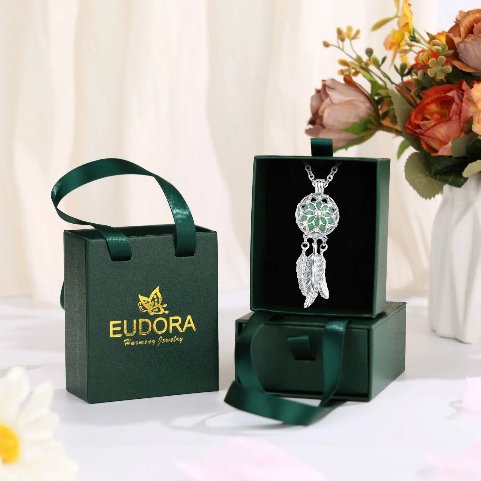 Eudora Dream Catcher Cage Necklace Amethyst Energy Healing Crystal Stone Jade Lapis Pendant Spiritual DIY Jewelry Obsidian Gift