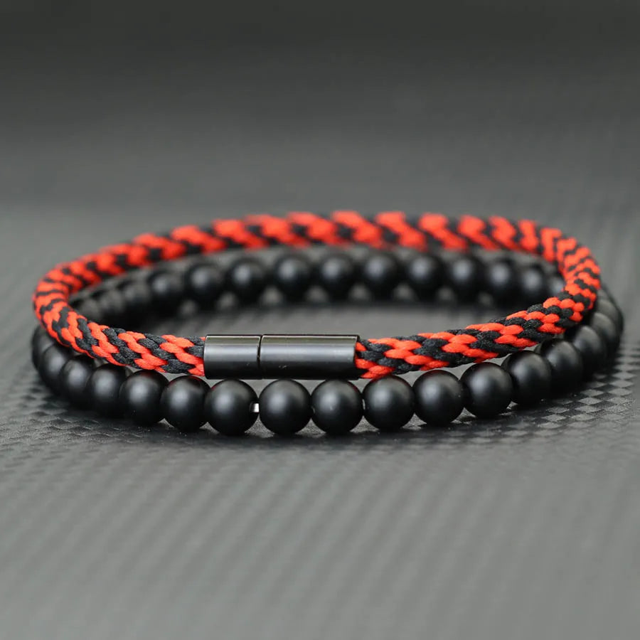 Noter Fashion 2Pcs Bracelet Set Men Grade A 3mm Ethnic Rope Braslet Homme Locomotive Cool Riding Charm Braclet Pulseria Hombre