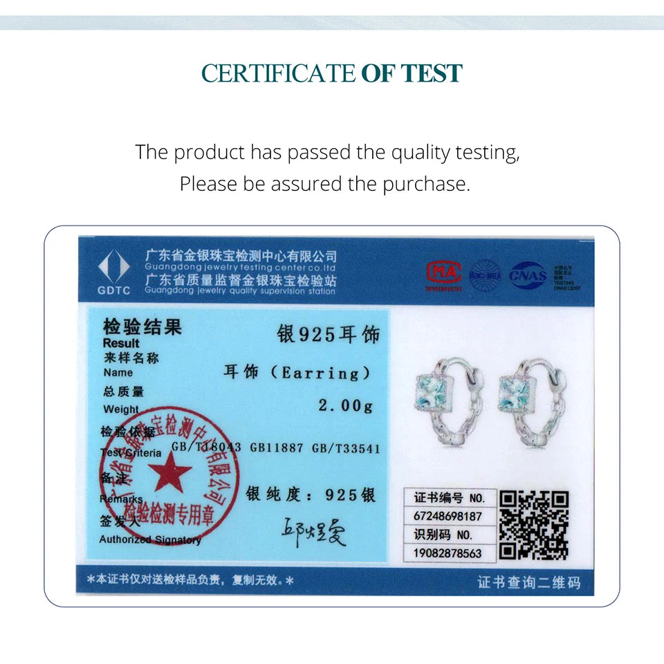 BAMOER 925 Sterling Silber Eingelegte Blaue CZ Geometrische Quadratische Ohrstecker Leichter Luxus Reifer Glamour Frauen Schmuck Zubehör