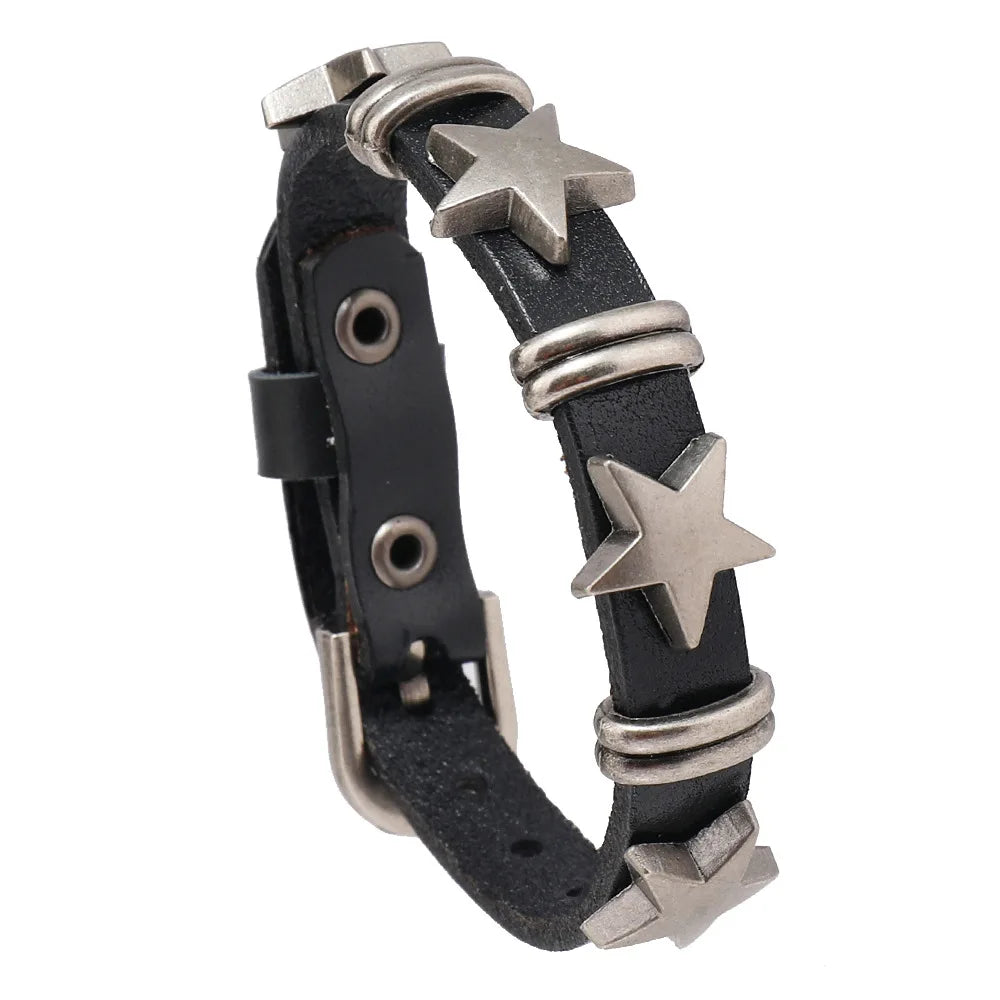 Vintage Leather Bracelets Punk Row Cuspidal Spikes Rivet Stud Wide Cuff PU Leather Punk Gothic Rock Unisex goth accessories