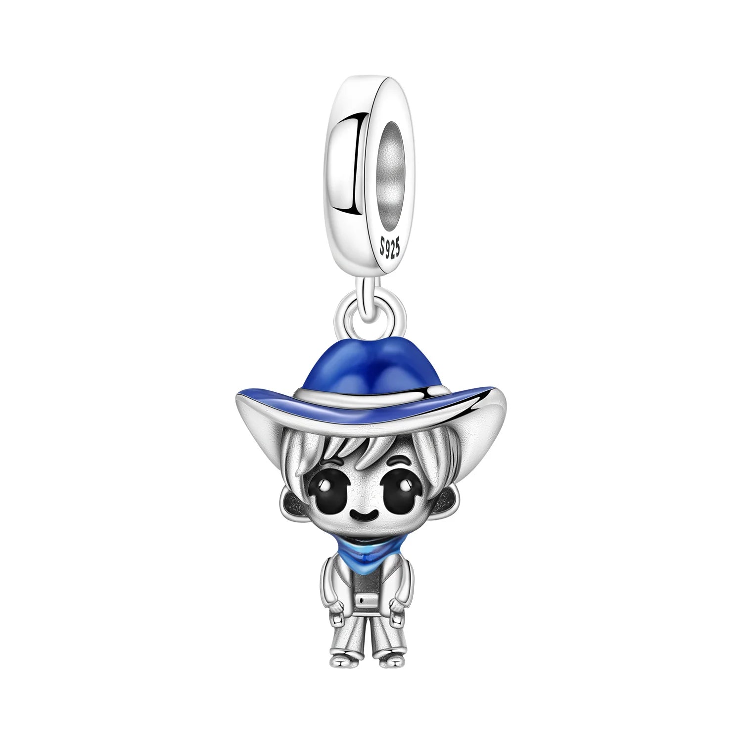 PANPOKI 925 Sterling Silver Boy And Cute Bear Pendant Charms Beads Fit Bracelets DIY Party Trendy Gifts Jewelry Accessory