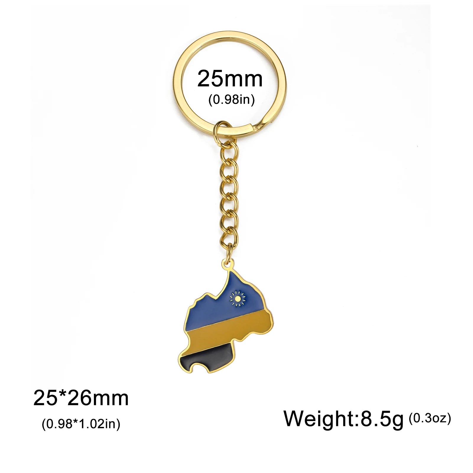 Dreamtimes France Poland Mexico Map Pendant Keychain for Women Men Stainless Steel Key Ring Qatar Ghana Syria Haiti Jewelry