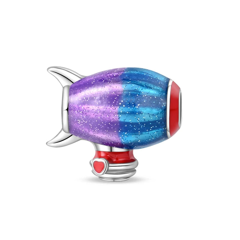 Romantic 925 Silver Couple Colourful Heart Shaped Hot Balloon Charms Beads Fit 3mm 925 Original Bracelets DIY Jewelry Gifts