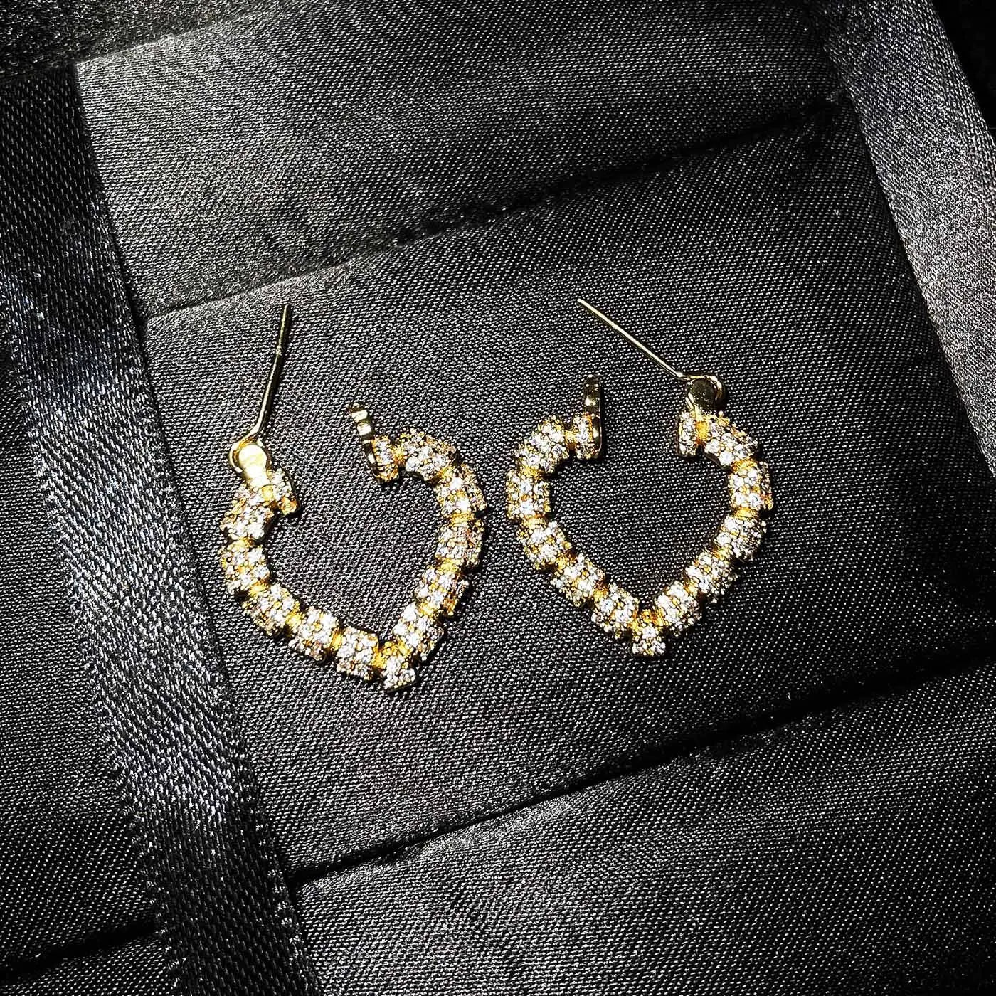 Real Gold Earrings for Women Heart Office/career Anniversary Fine Jewelry Earrings Gifts Aretes De Mujer