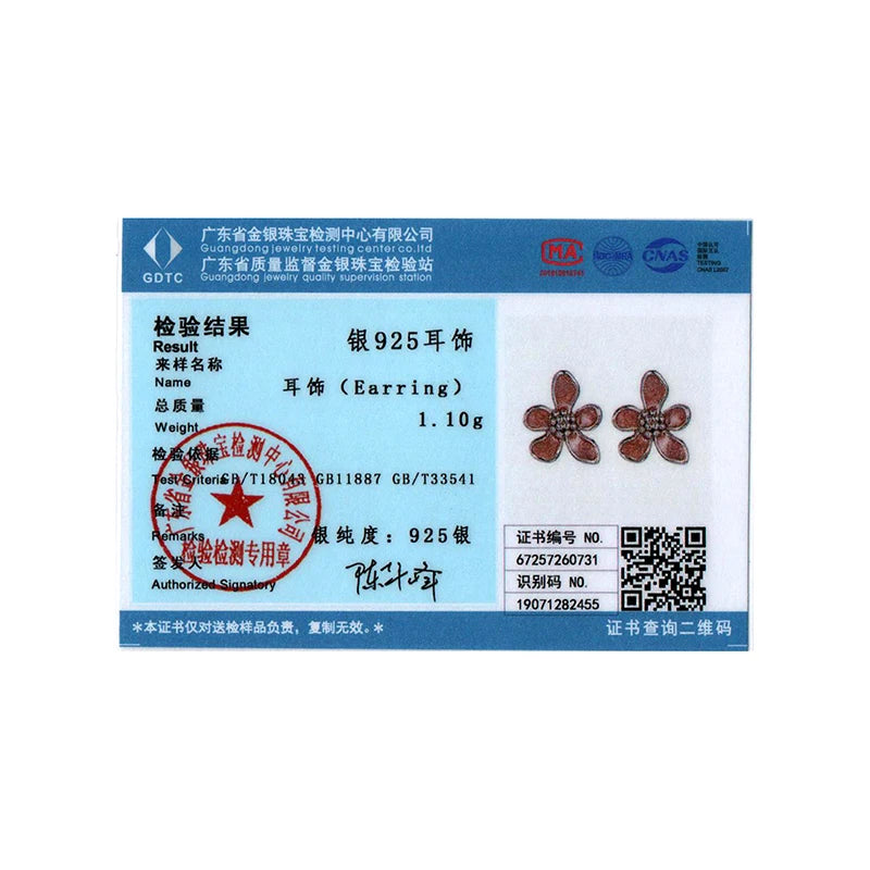 BISAER Autumn Flowers Stud Earrings 925 Sterling Silver Yellow Enamel Process Stud Ear for Women Party Fine Jewelry Gifts