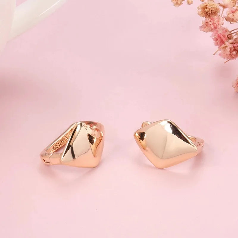2025 Korean New Simple Geometry 14k Gold Earrings Fine Aros Mujer Oreja Earrings for Women Orecchini 14 K Gold Bizuteria Jewelry
