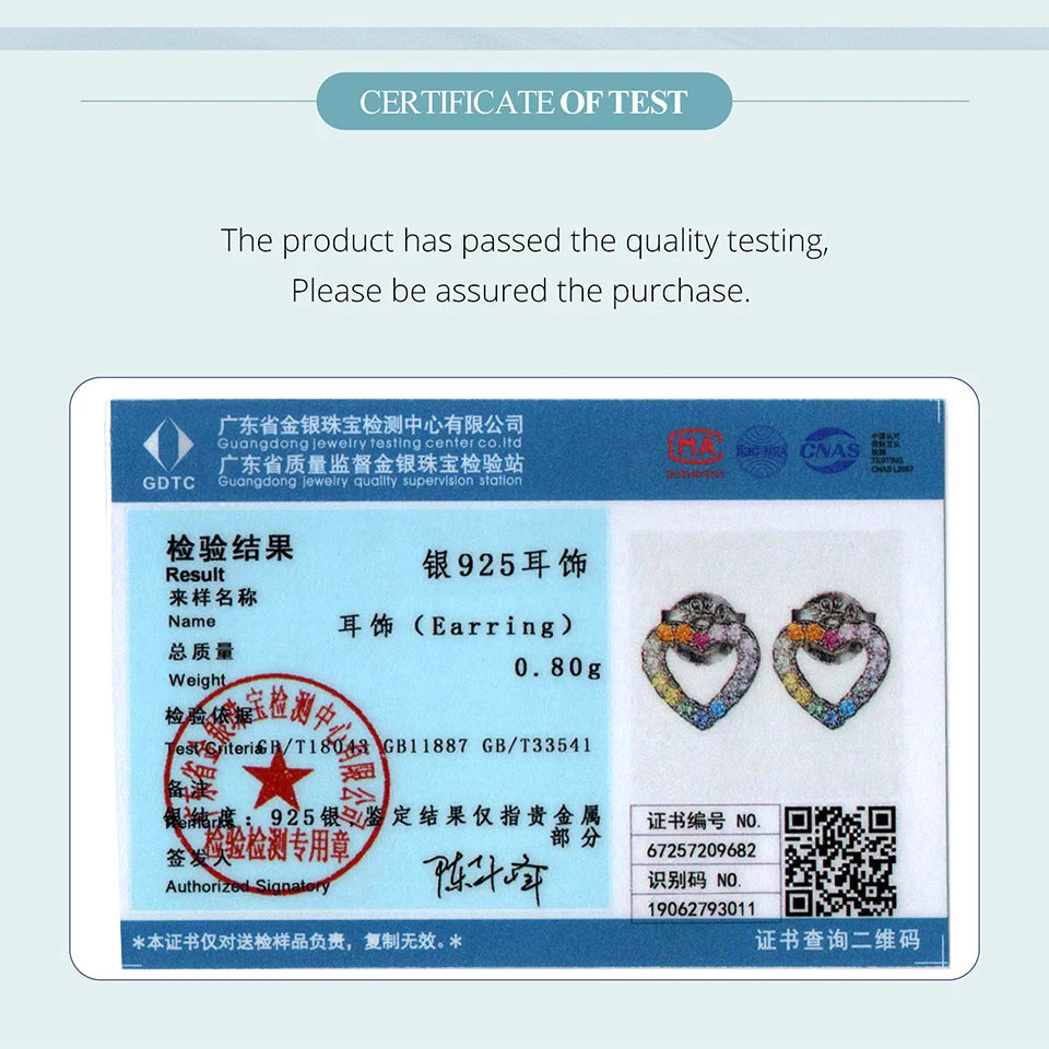 BAMOER 925 Sterling Silber Regenbogen Herz Ohrstecker für Damen, besetzt mit Zirkonia, süße Schmuckstücke, perfektes Geschenk für Paare