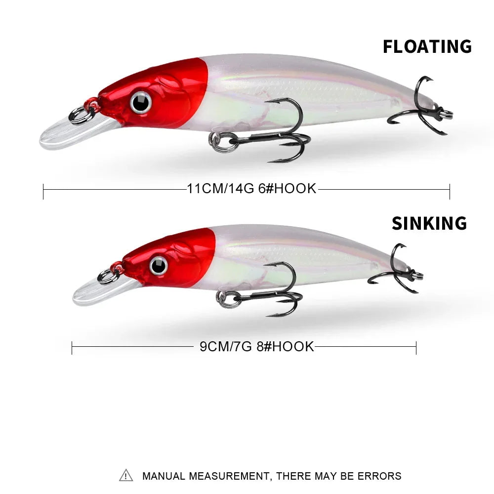 Bait Minnow 7g 14g 40g Luminous Bionic Fake Baits Plastic Hard Bait Fishing Bait Long Throw Floating Water Lure Swimbait