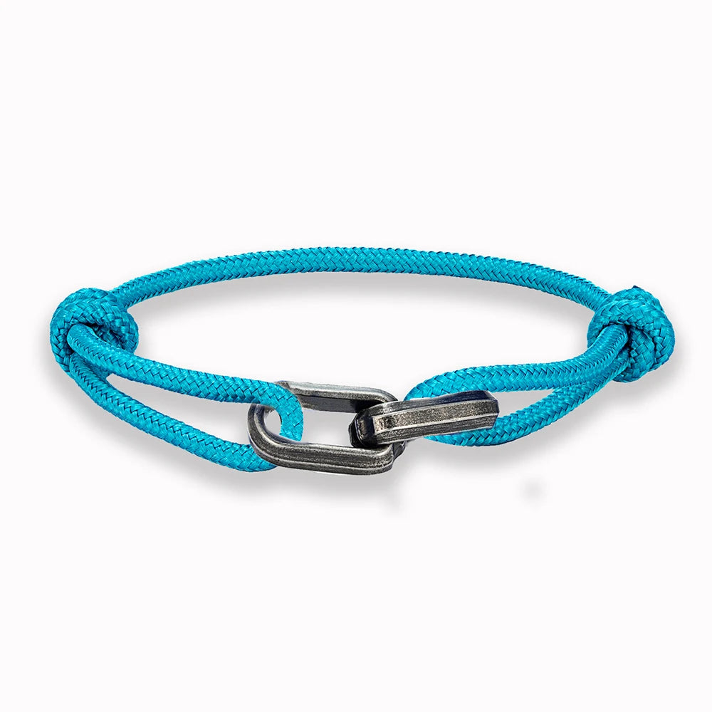 MKENDN Punk Style Mens Bracelet Rope Chain Thin Mens Black Rope Nylon Bracelet Women Stainless Steel Bracelet Mens Jewelry