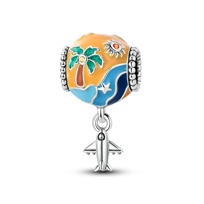 Summer Charms 925 Silver Luminous Lantern Fish Whale Ocean Beach Beads Fit 3mm 925 Original Bracelet DIY Cool Jewelry Making