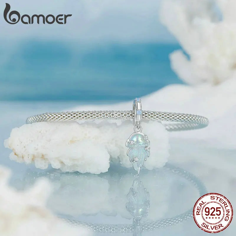New Arrival 925 Sterling Silver Ocean Series Charms Beads, Jellyfish Starfish DIY Charm fit European Bracelets Gift - Madeinsea©