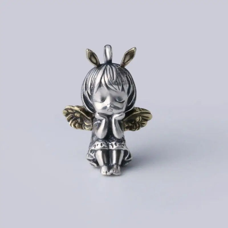 Silver-Plated Anime Mecha Beautiful Girl Girl Pendant Necklace Men and Women Hip-Hop Rock Punk Trendy Jewelry Gift - Madeinsea©