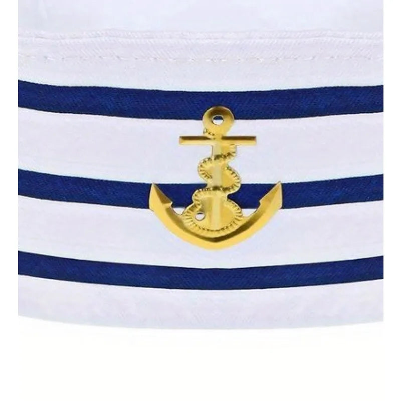 PESENAR Sailor hat Navy blue Yacht Blue Captain cap White sail cap for clothing accessories for adults