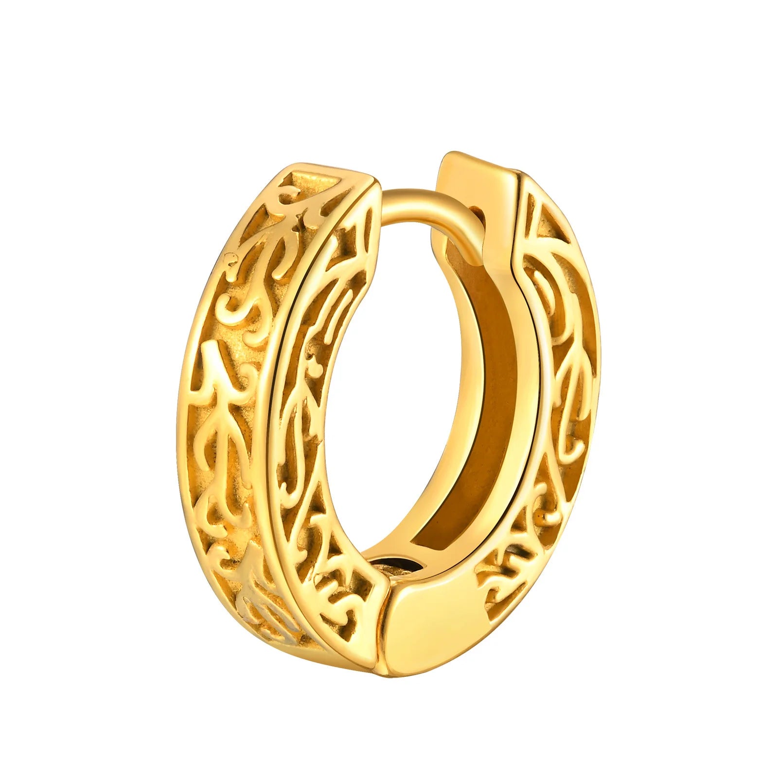 Vnox Thick Small Hoop Earrings for Men Teens, Anit Allergy Stainless Steel Huggies Earrings, Unisex Punk Rock Ear Jewelry