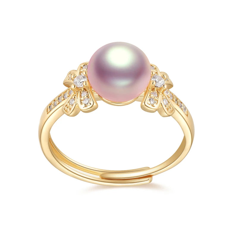 OXTAO 7-7.5 Freshwater Pearl Starfish Ring Adjustable 14K Gold Package Classic Wedding  Ring Women'S Wedding Jewelry Gift Daily