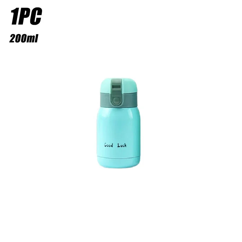 1/2PCS Goodluck Small Cute Mini Thermos Cup MINI Portable Creative Pot Belly Water Cup Pocket Cup with Hand Gift