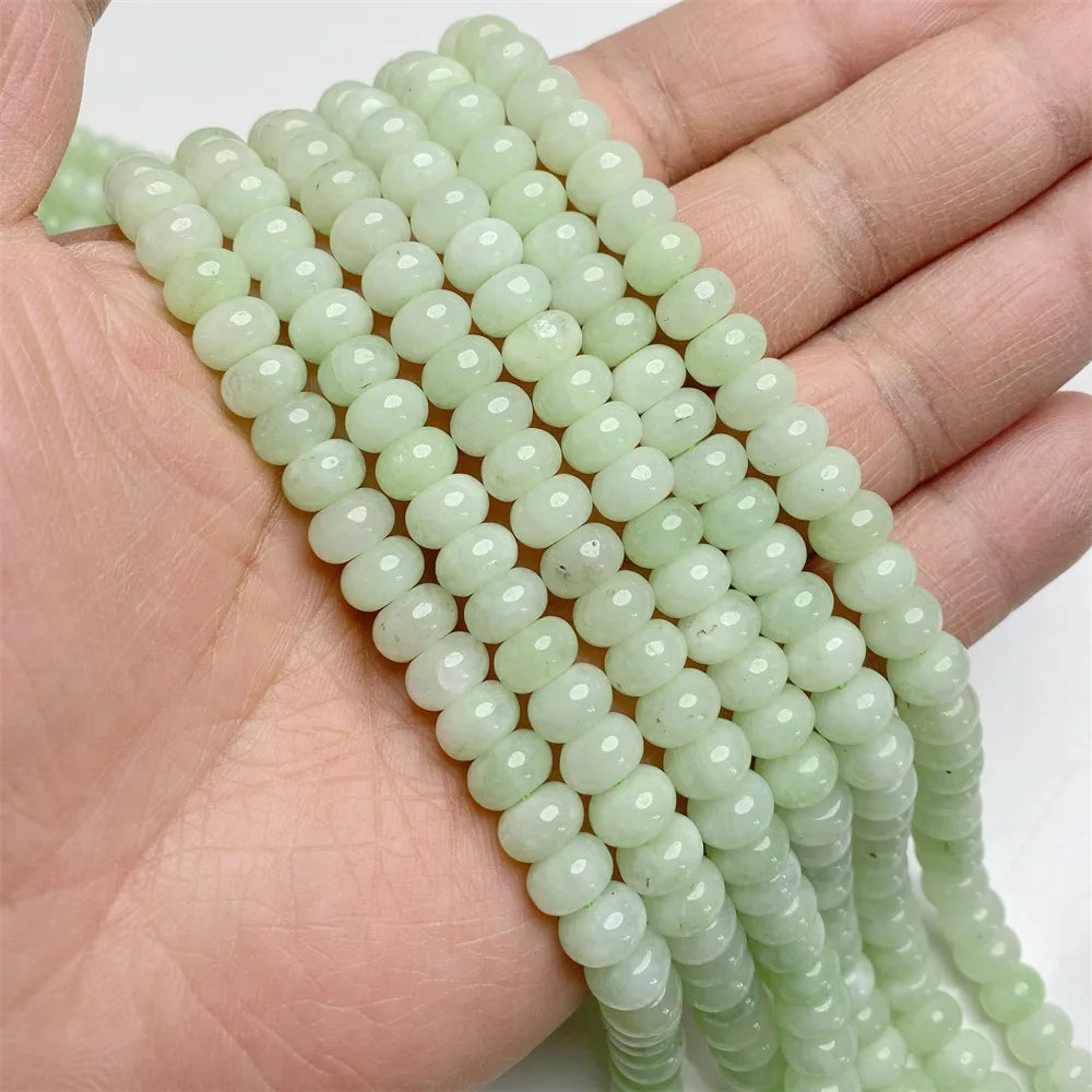 5x8mm Natural Stone Bead Jades Jaspers Chalcedony Rondelle Spacer Loose DIY Beads For Jewelry Making Bracelet Necklace Earrings