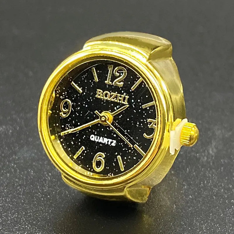 Kiss Jewelry Green Digital Quartz Finger Watch Rings for Women Men Couple Punk Elastic Band Mini Watch Ring Teens Clock anillos - Madeinsea©