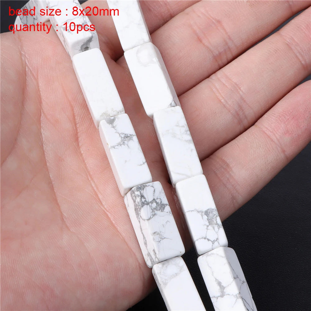 New Arrival Natural Howlite Stone Bead White Turquoises Loose Beads Jewelry Making Perles Gem Loose Beaded Diy Bracelet Necklace