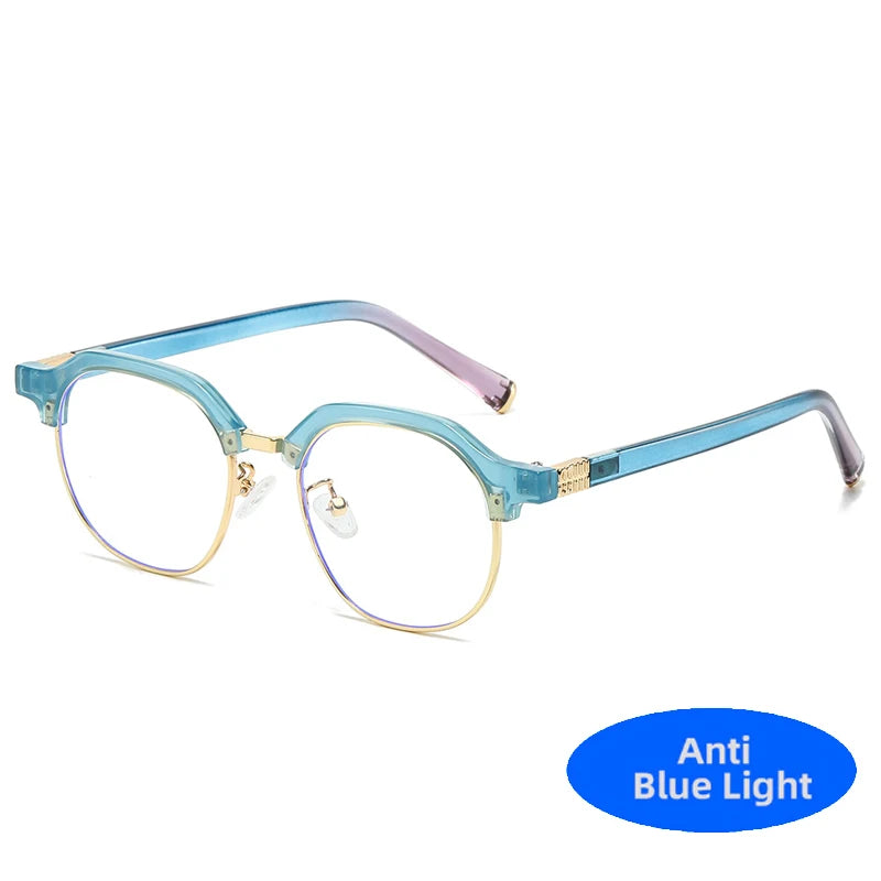 Fashion Anti Blue Light Sun Glasses Men Women Computer Anti Radiation Glasses Outdoor Shades Eyeglasses Round Punk Frame Eyewear