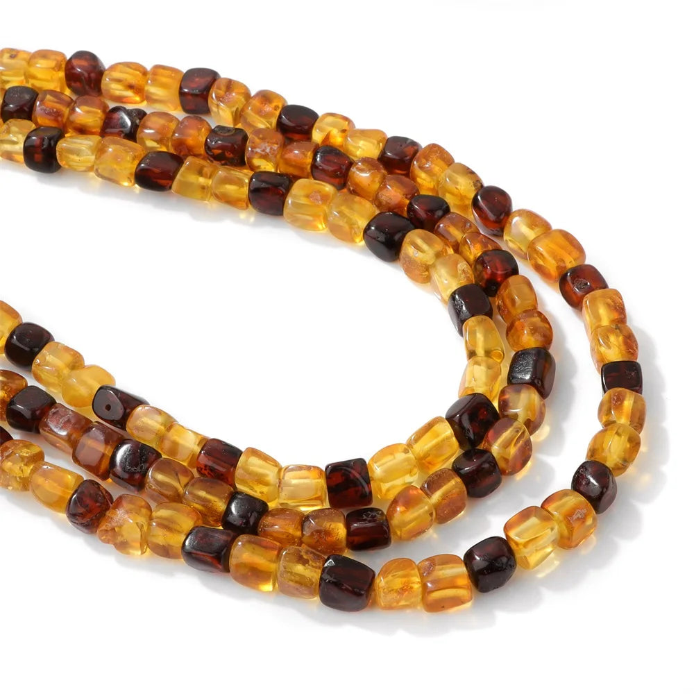 100% Natural Irregular Amber Stone Bead Round Oval Nugget Chips Raw Ambers Beads DIY Bracelet Necklace Jewelry Accessories