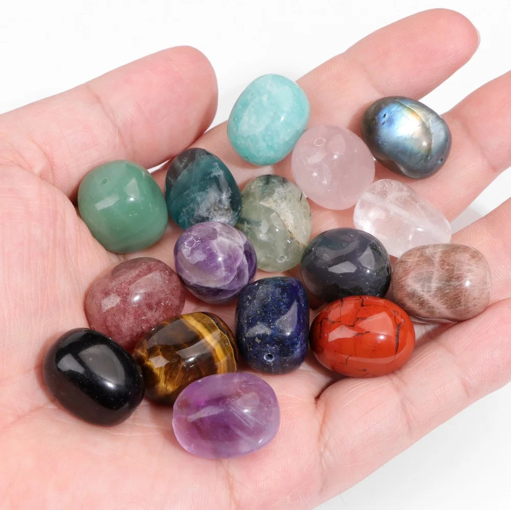 5PCS/lot Natual Stone Beads Oval Irregular Prehnite Quartzs Agat Loose Spacer Charms Bead For Jewelry Making Bracelets Necklace