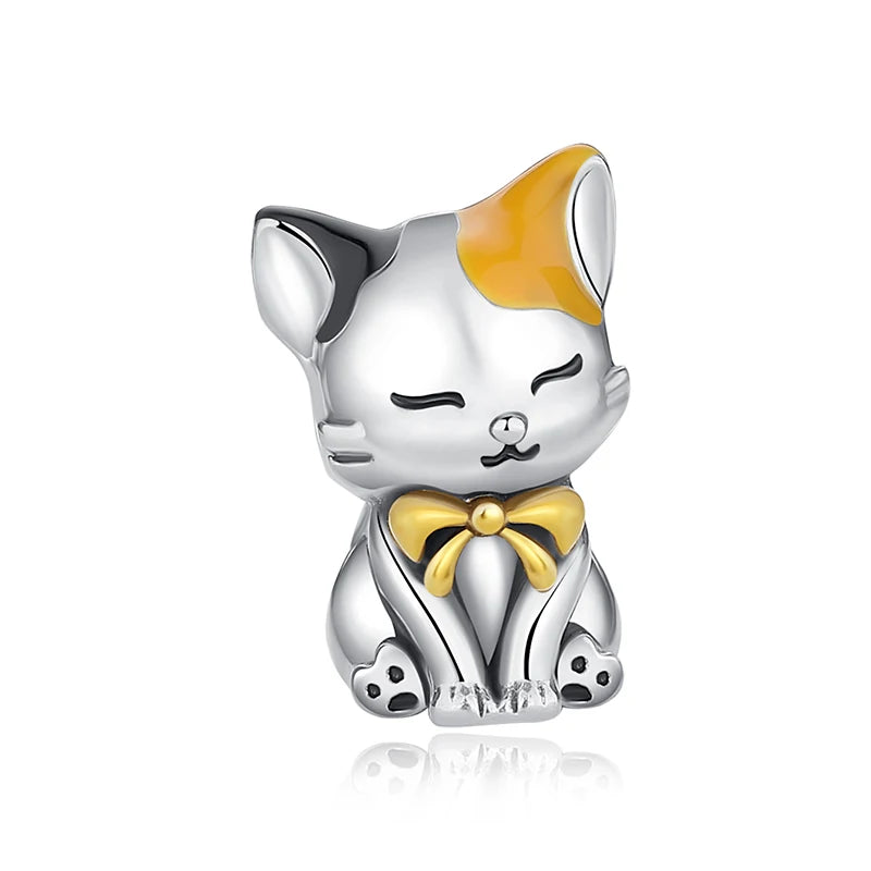 Original 925 Sterling Silver Charms Love Pets Dog Cat Paw Print Pendant Beads Fit Brand Bracelets Necklaces Women DIY Jewelry - Madeinsea©