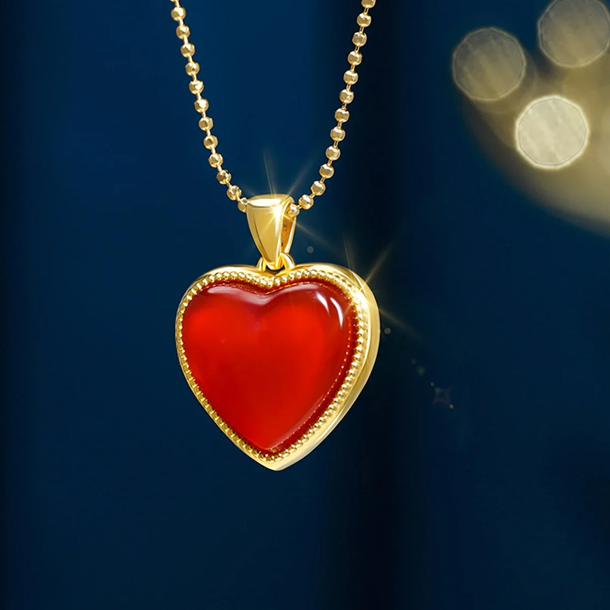 Szjinao 100% Real Gold 18k Natural Agate Necklace For Women Heart Pendant Au750 Pure Original Gold Jewelry Valentine's Day Gifts