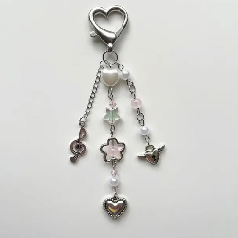 Love Beaded Keychain Music Note Gorgeous Coquettish Y2k Keychain