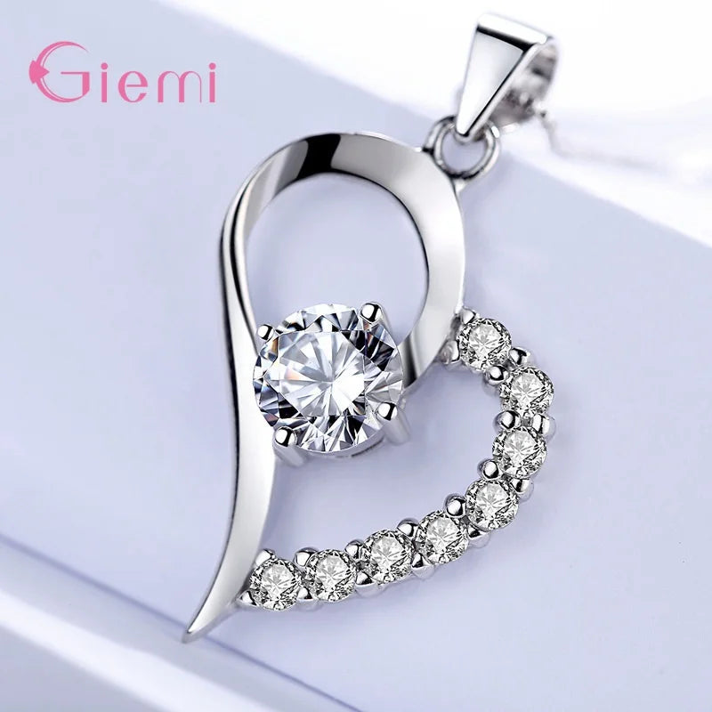 925 silber Neue Ankunft Vielfältigen Pfirsich Herz Form Mode Hochzeit Engagement Geschenk Halskette Ohrringe Schmuck Sets