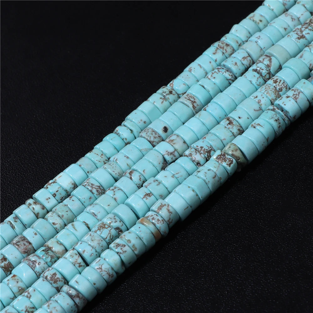 6x3mm Natural Flat Round Stone Beads Turquoises Labradorite Jaspers Spacer Loose Heishi Bead For Jewelry Making DIY Accessories