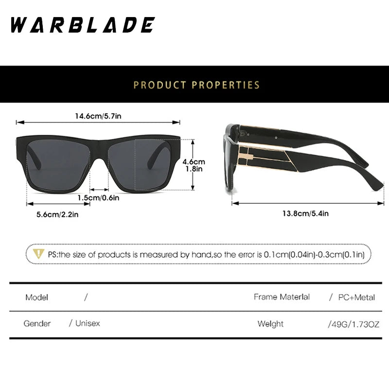 2025 Trend Fashion Classic Metal Square Sunglasses  Luxury Brand Design Men Vintage Sun Glasses Women Shades UV400 Oculos De Sol