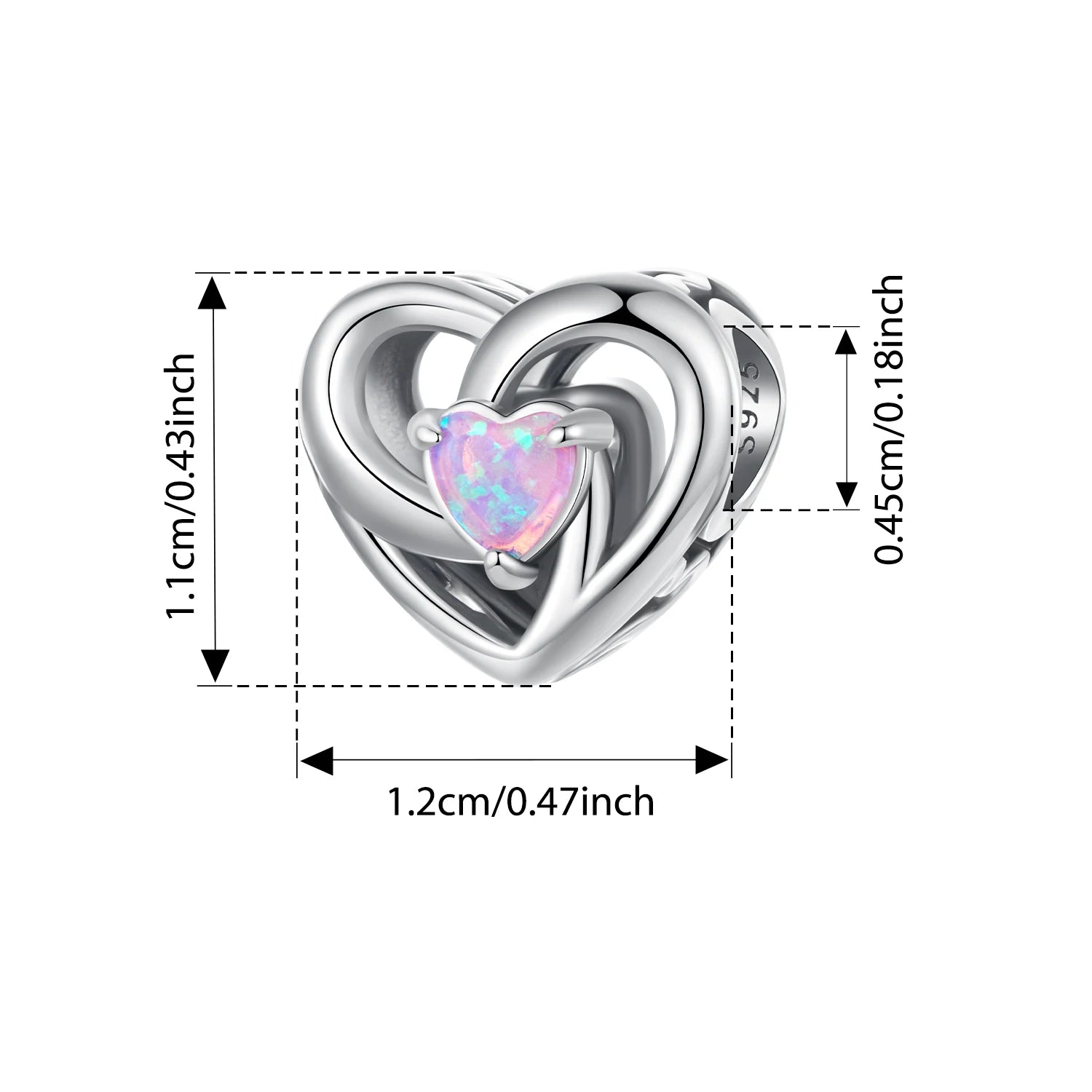 BISAER 925 Sterling Silver Heart Family Charm Angel Mother Child Hug Love Bead For Women Mother's Day DIY Bracelet Fine Jewelry