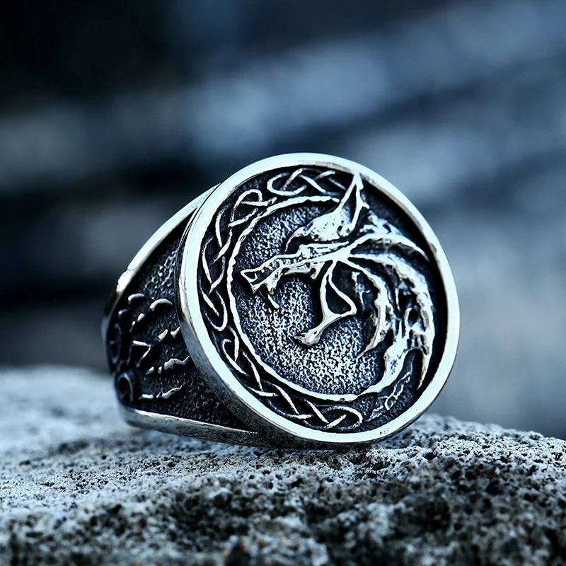 BEIER 2022 Trendy Viking Stainless Steel Wolf Head Ring For Men Odin Norse Viking Celtic Animal Jewelry Wholesale Gift