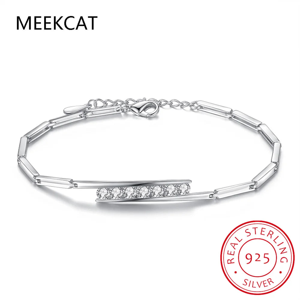 Moissanite Tennis Bracelet 925 Sterling Silver Plated White Gold Bracelet for Women Man Sparkling Party Jewelry 2023